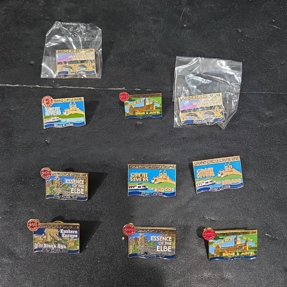 Grand Circle Cruise Line Travel Lapel Pin, Lot‎ of 10, European River Cruise